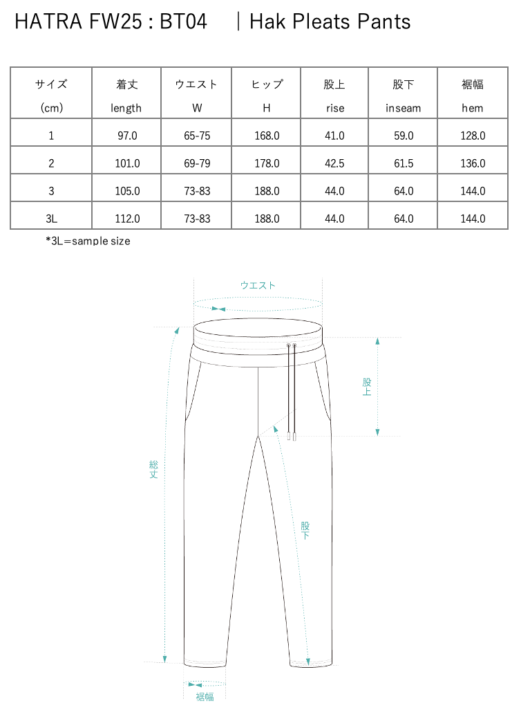 Hak Pleats Pants / black