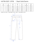 Slash Solid Denim / grey - Size chart