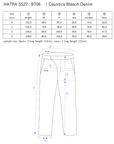 Caustics Bleach Denim / black - Size chart