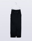 Refrain Denim Skirt / black