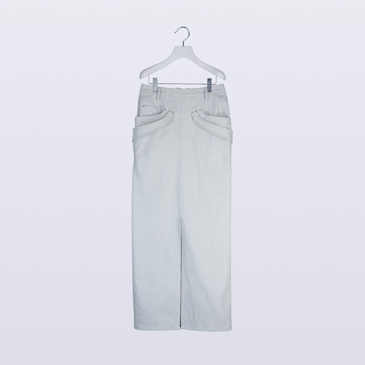 Refrain Denim Skirt / grey