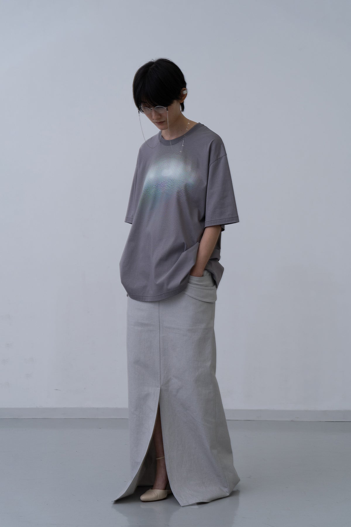 Refrain Denim Skirt / grey - Image 8