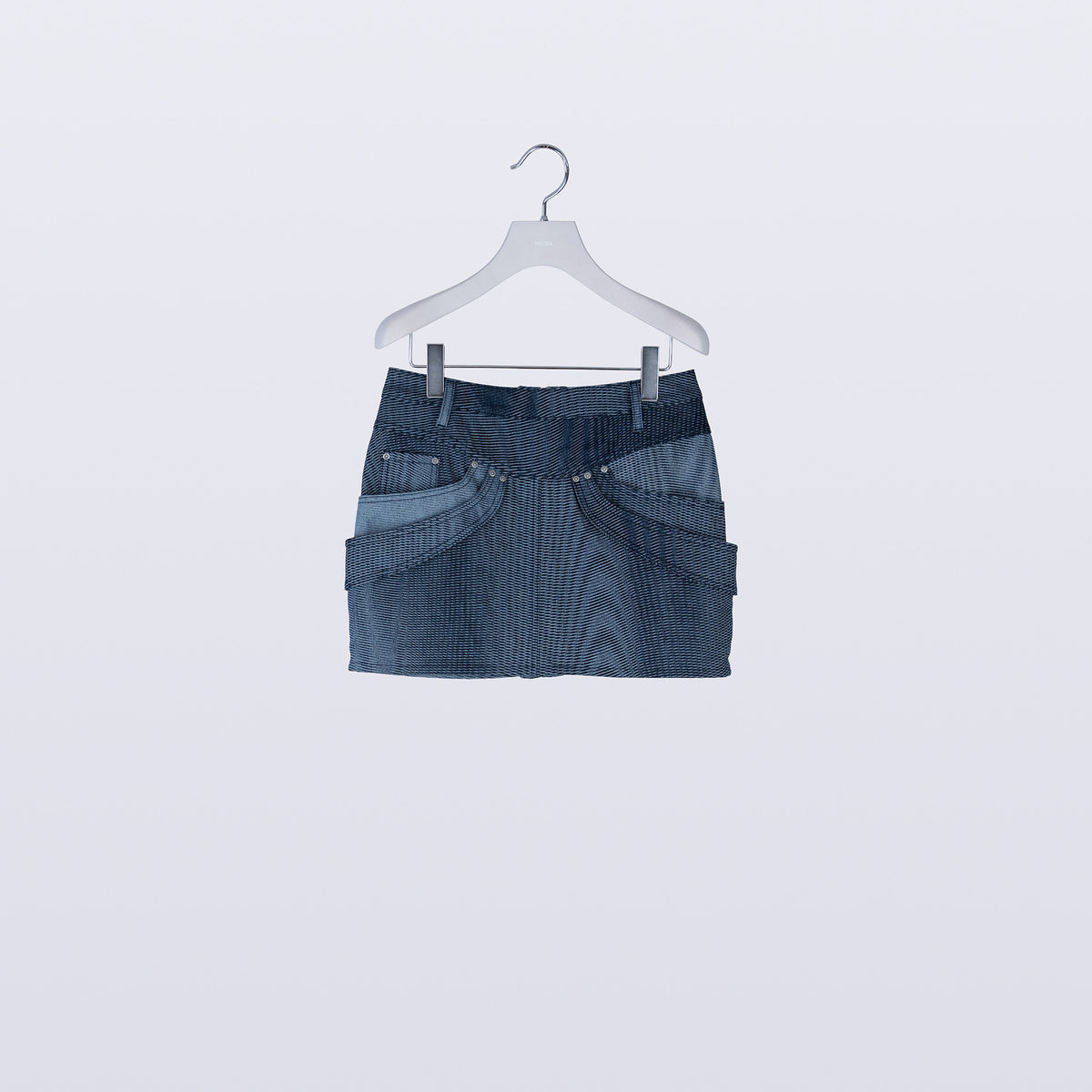 Mirage Bleach Mini Skirt / navy