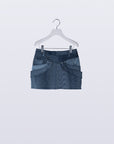 Mirage Bleach Mini Skirt / navy