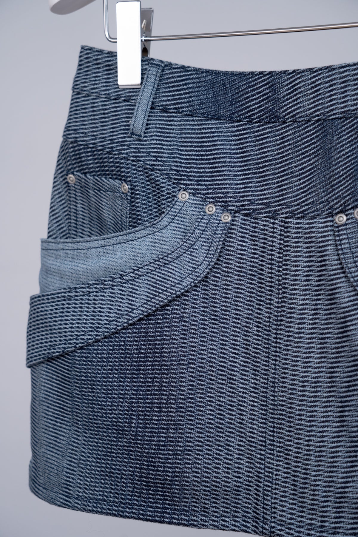 Mirage Bleach Mini Skirt / navy - Image 2