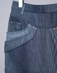 Mirage Bleach Mini Skirt / navy - Image 2