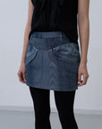 Mirage Bleach Mini Skirt / navy - Image 7
