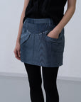 Mirage Bleach Mini Skirt / navy - Image 8