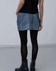 Mirage Bleach Mini Skirt / navy - Image 9