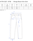 Mirage Bleach Mini Skirt / navy - Size chart