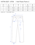 Hak Pleats Pants U / grey - Size chart