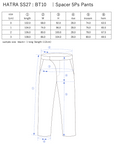 Spacer 5Ps Pants / grey - Size chart