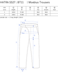 Moebius Trousers / grey - Size chart