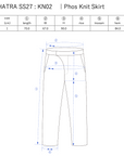 Phos Knit Skirt / grey - Size chart