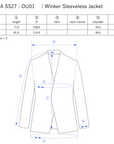 Winker Sleeveless Jacket / grey-m - Size chart