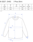 Phos Shirt / clear - Size chart