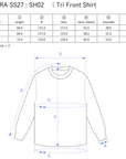 Tri Front Shirt / black - Size chart