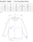 Tri Front Shirt Phos / oil - Size chart