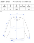 Phenomenal Sheer Blouse / lay-white - Size chart