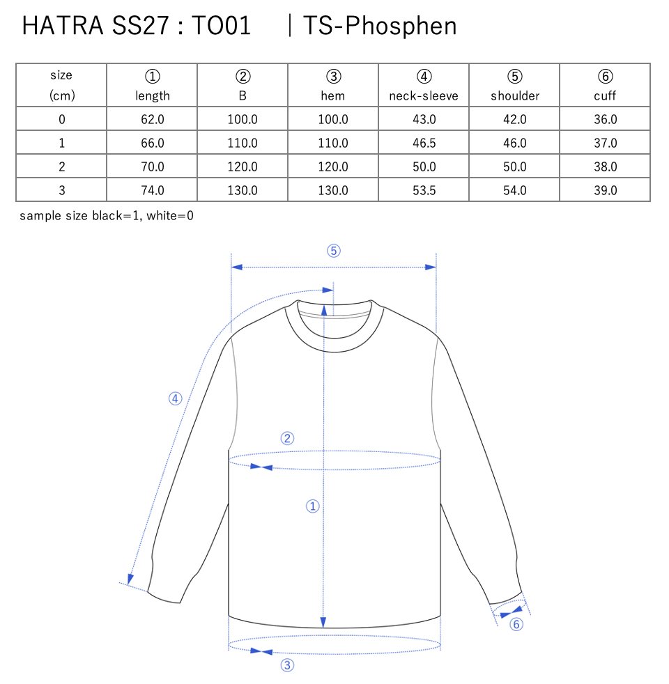 TS-Phosphen / black - Size chart