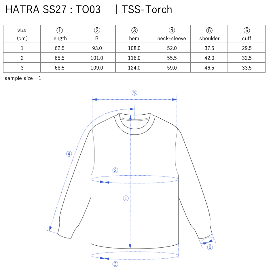 TSS-Torch / black - Size chart