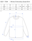 Winker Embroidery Sweat Shirt / white - Size chart