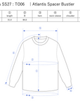 Atlantis Spacer Bustier / black - Size chart