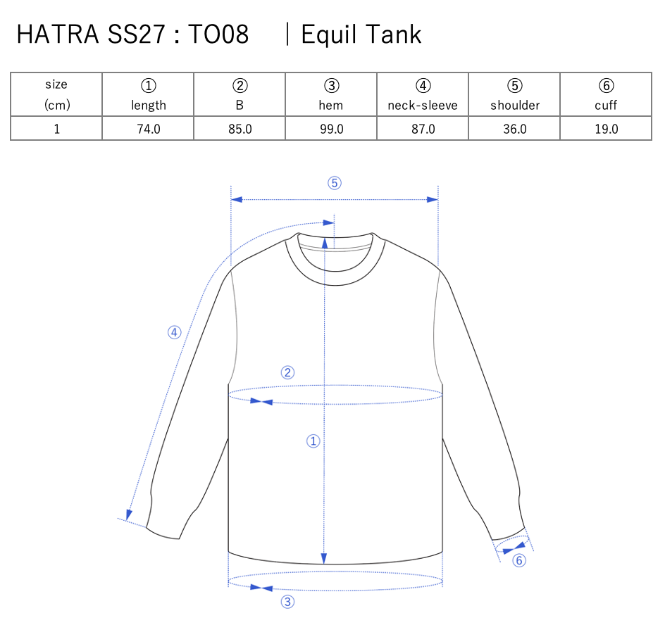Equil Tank / black - Size chart