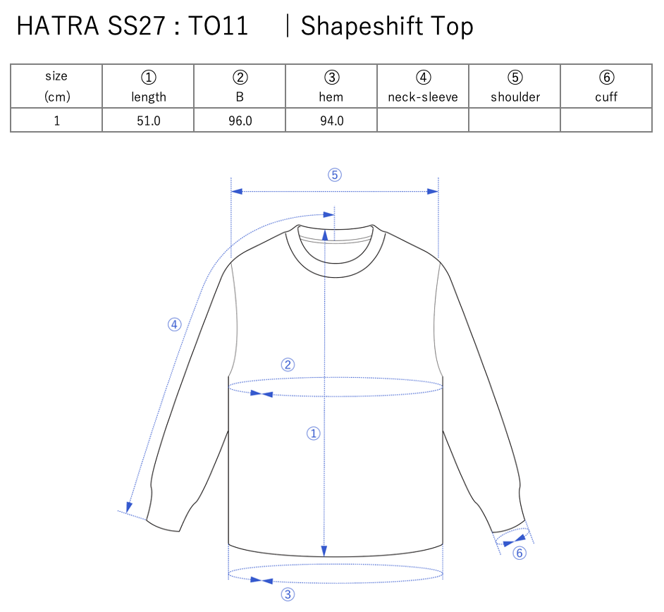 Shapeshift Top / black - Size chart