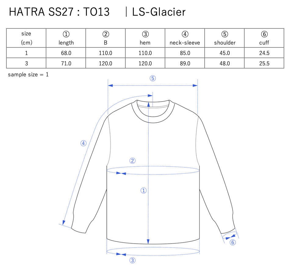 LS-Glacier / black - Size chart